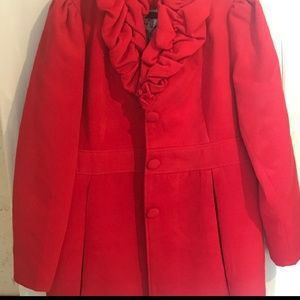 Red Ruffled coat